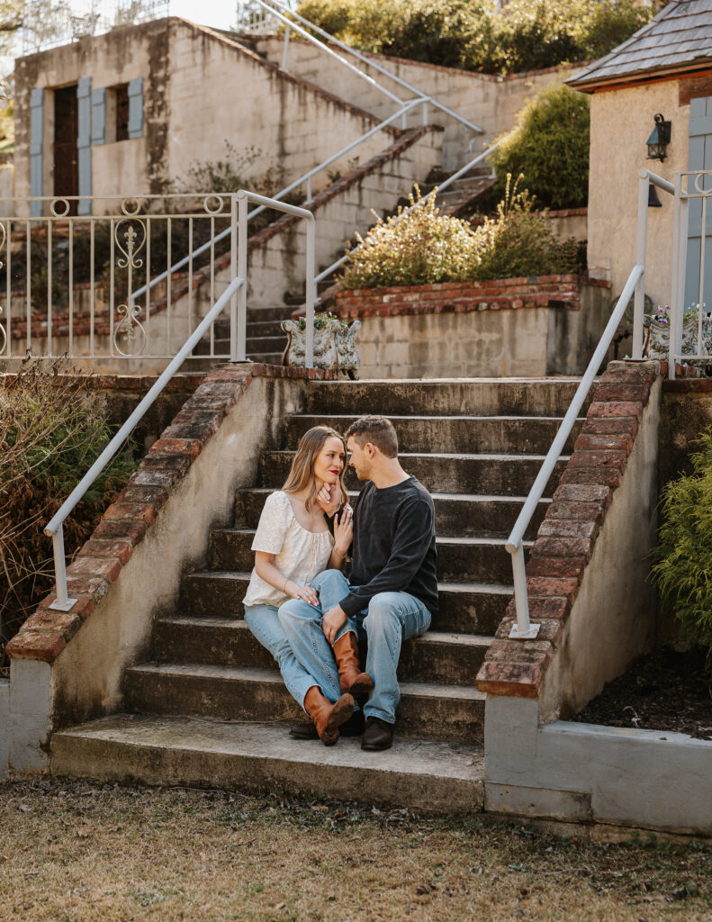 Engagement session at Bath Gardens in Blythe GA with Martha and Sebastian
